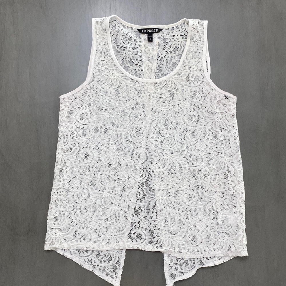 Sheet Lacy tank with open back